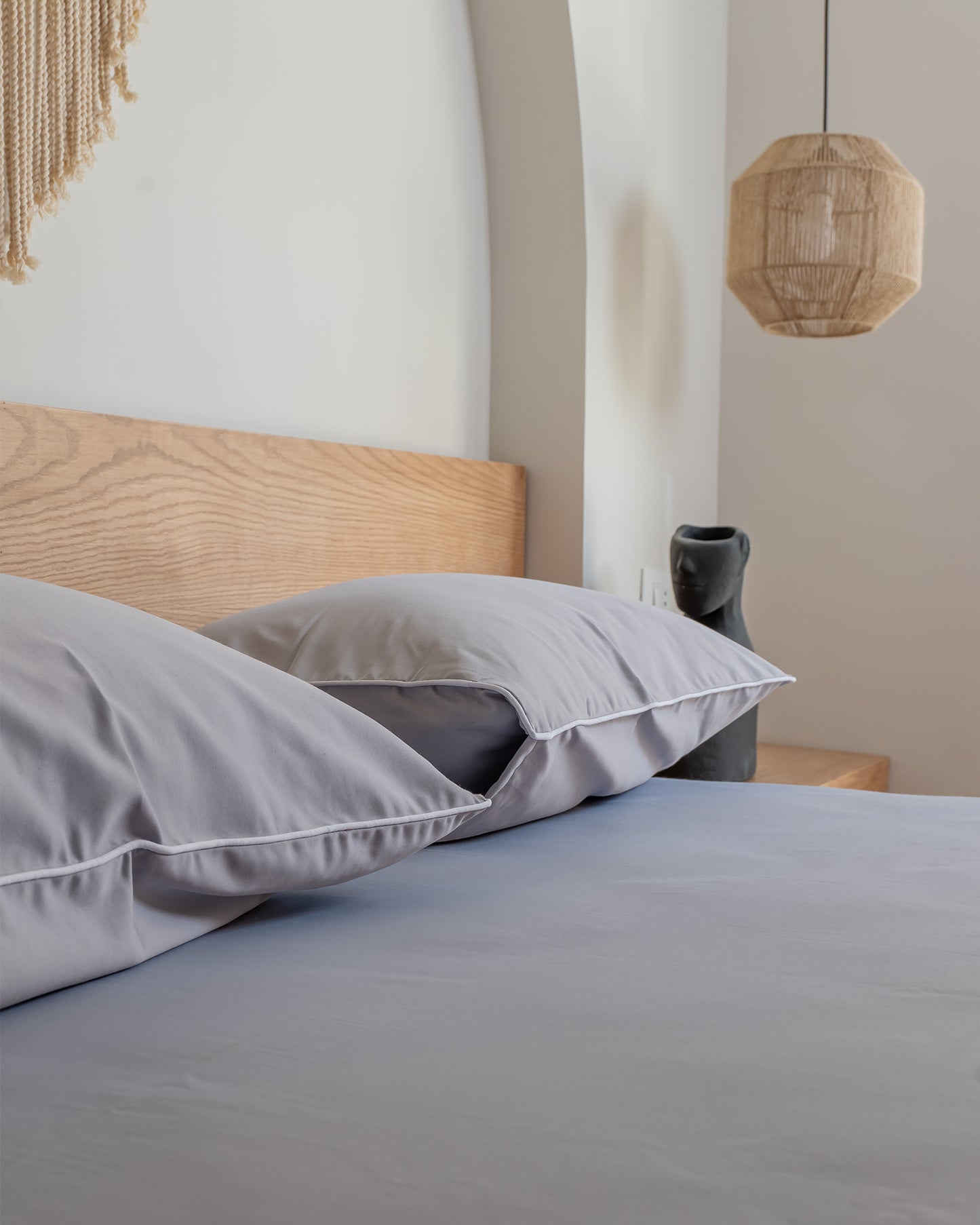 GREY cordon silky cotton bedsheet