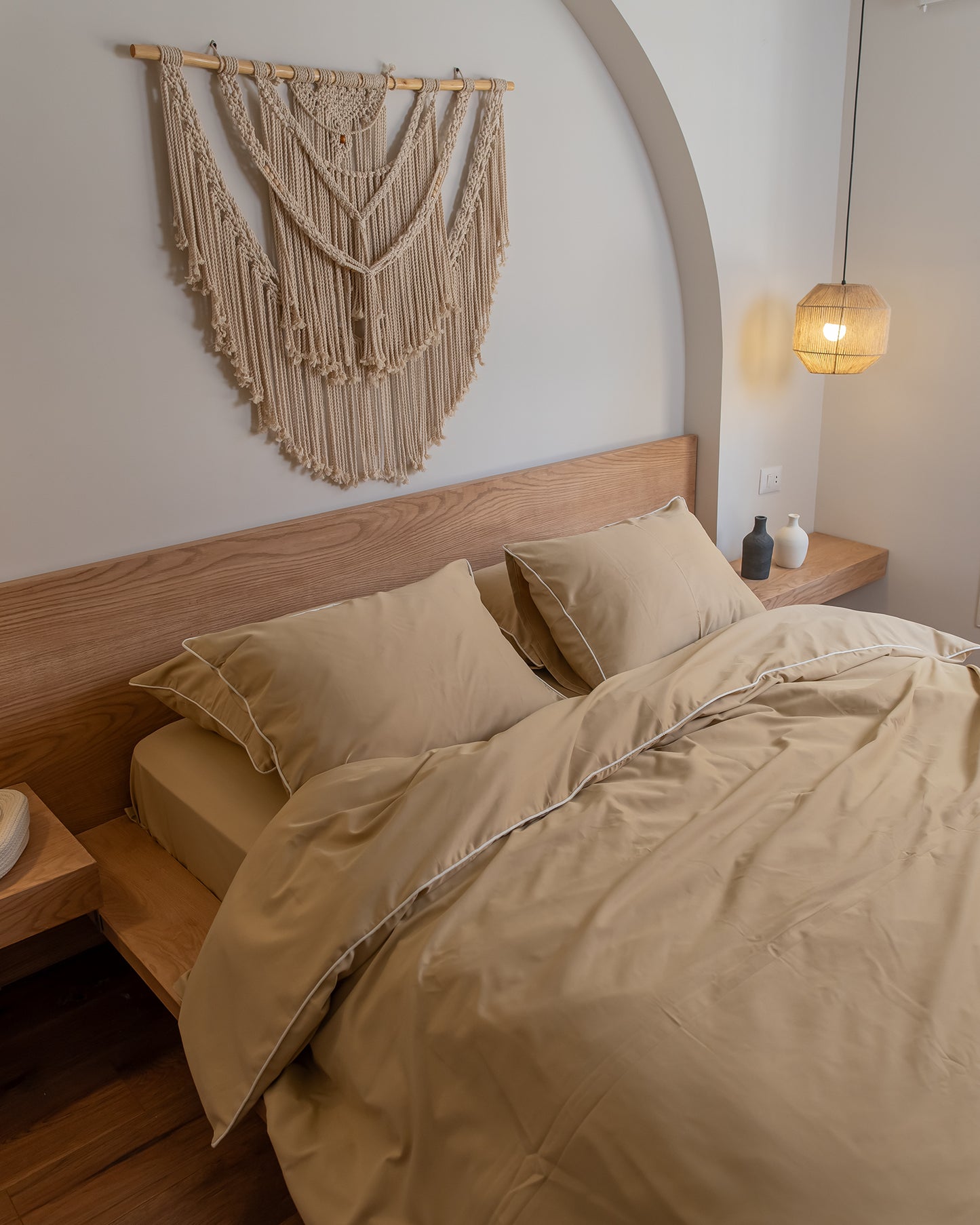 TAN silky cotton duvet cover