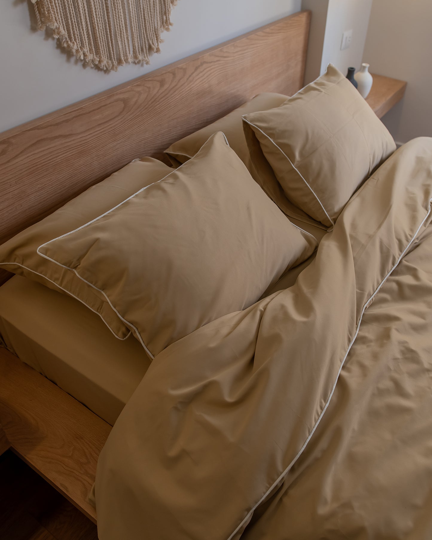 TAN silky cotton duvet cover