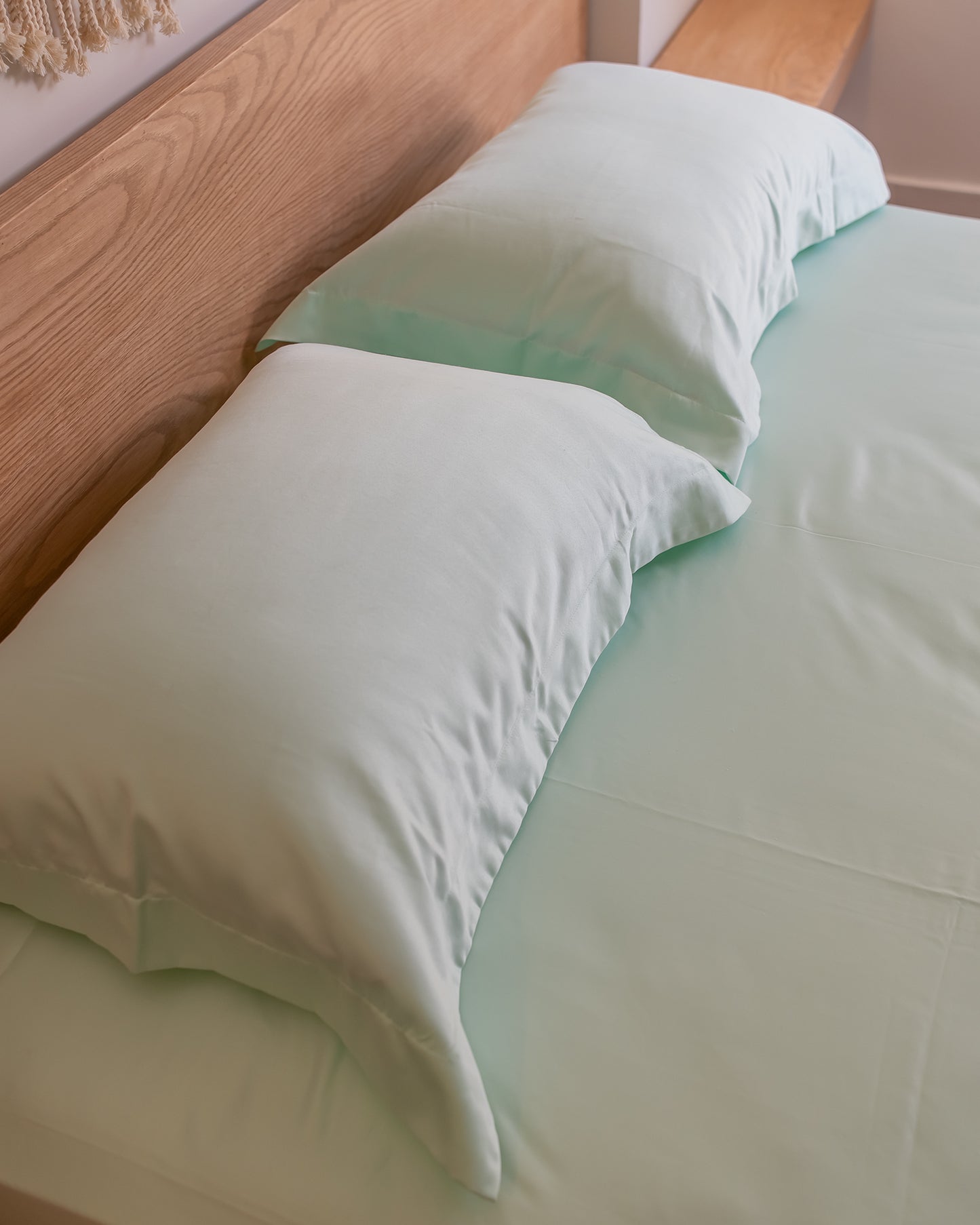 PASTEL MINT oxford silky cotton bedsheet