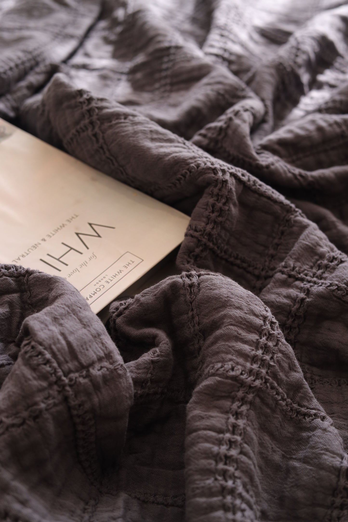 ASH SQUARES Cotton Throw Blanket
