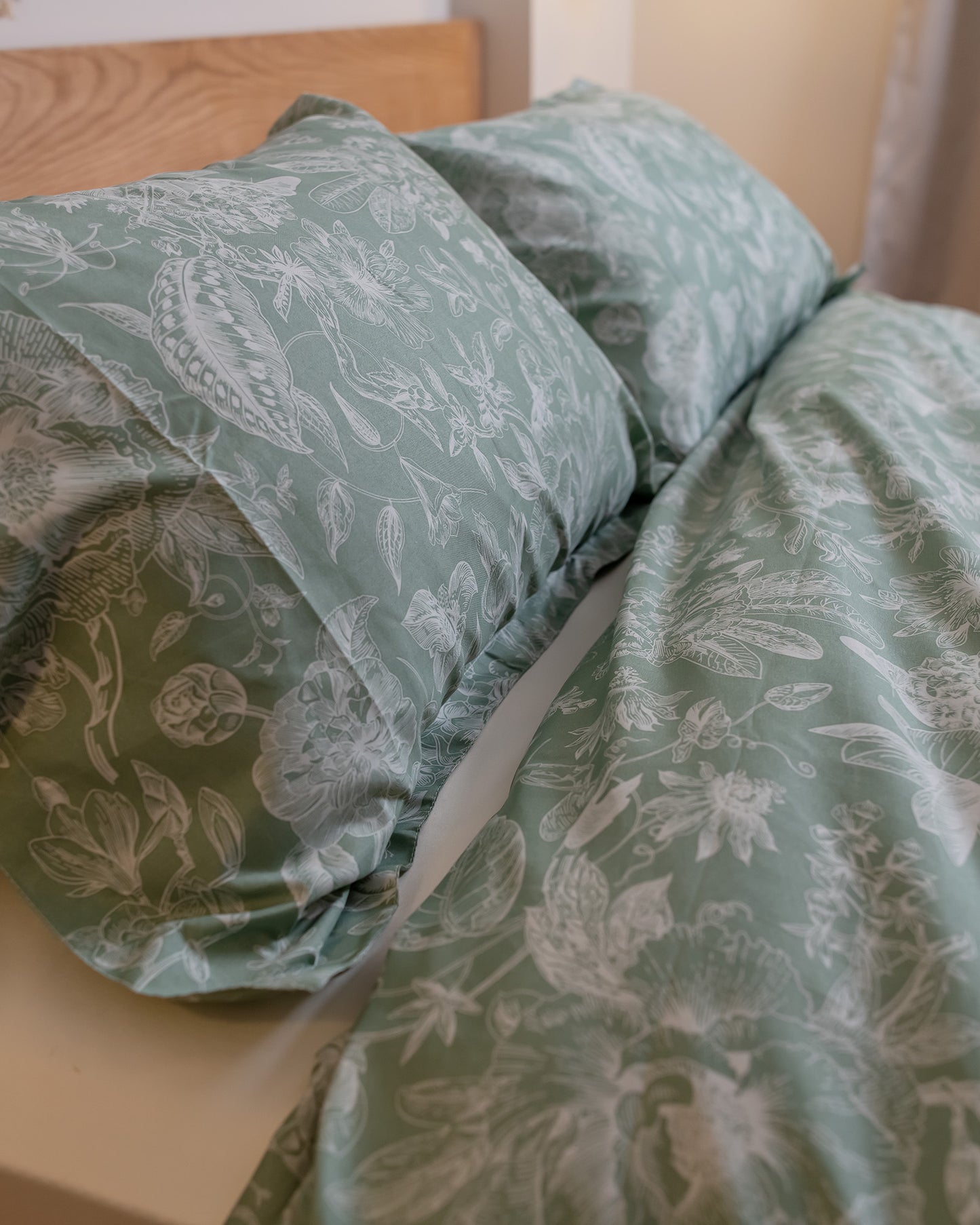 MINTY HAZE cotton duvet cover