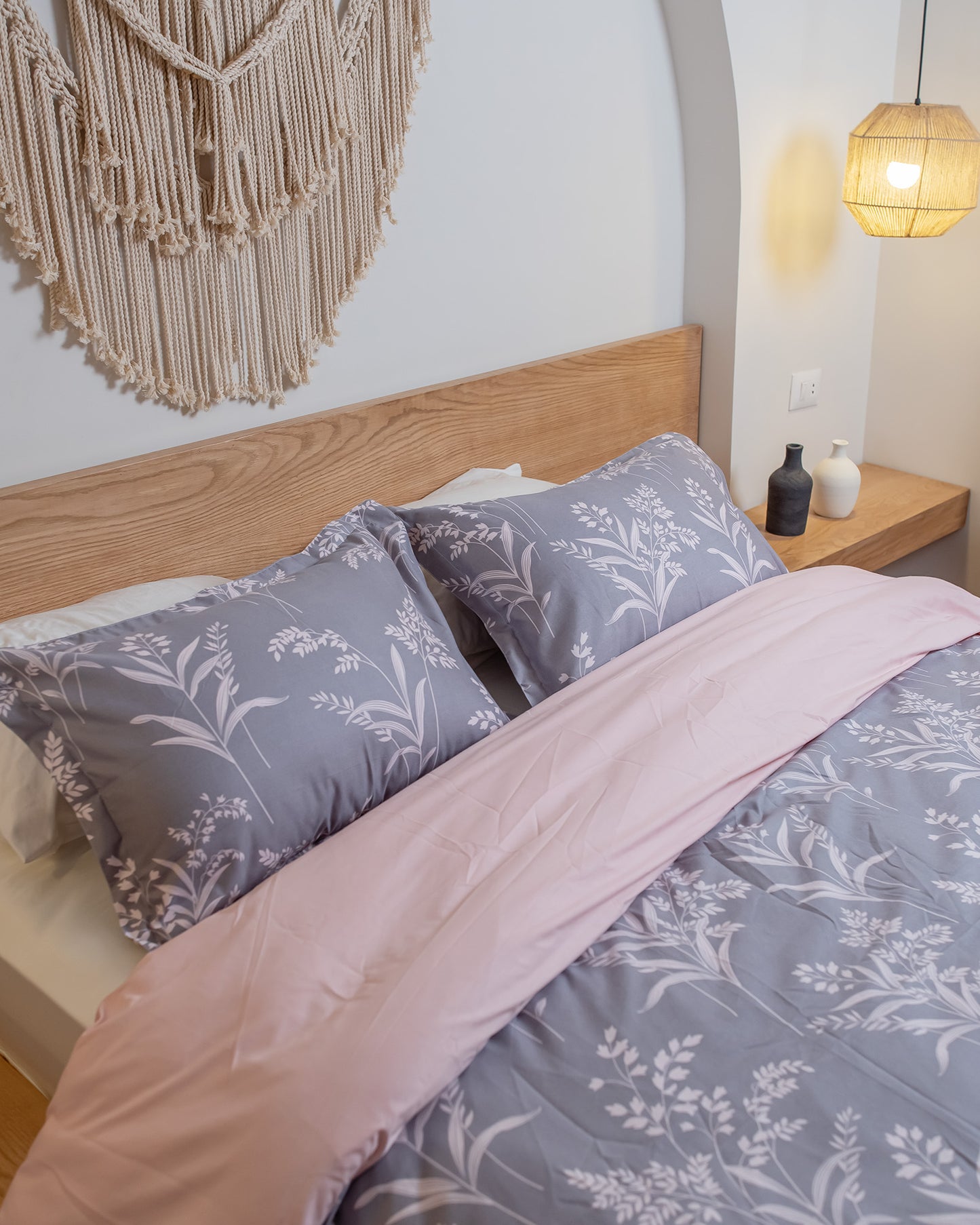 BLOSSOM GREY cotton duvet cover