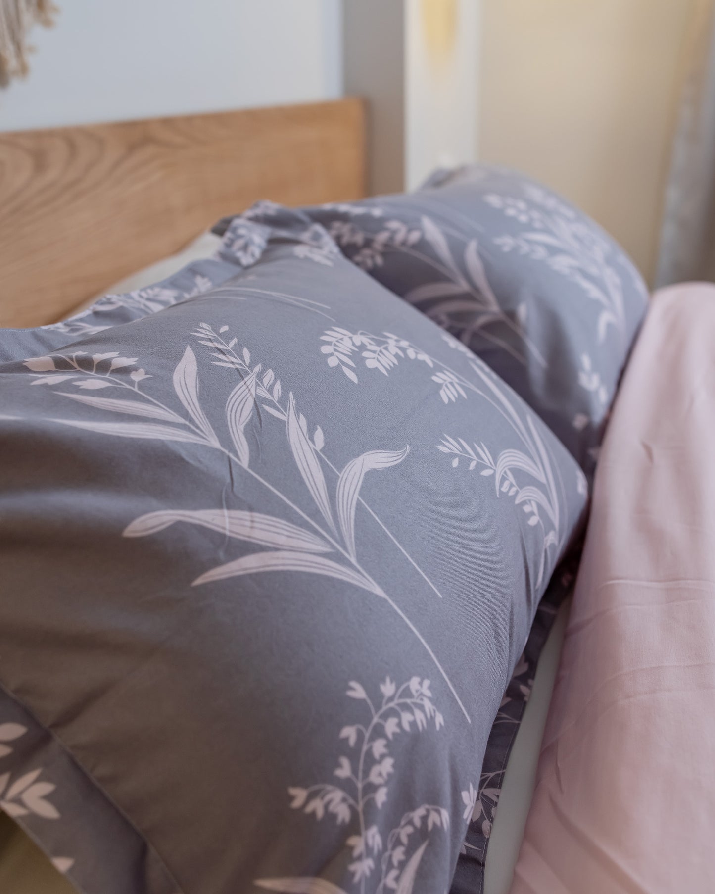 BLOSSOM GREY cotton duvet cover