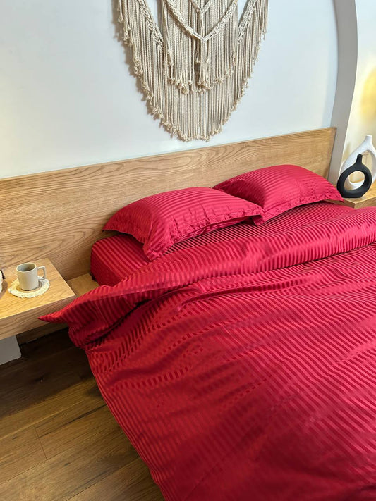 CRIMSON stripe duvet cover