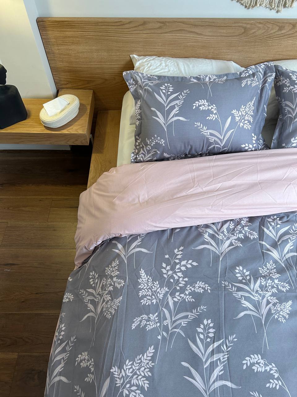 BLOSSOM GREY cotton duvet cover