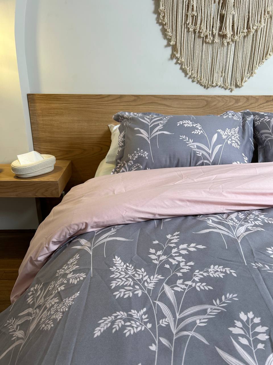 BLOSSOM GREY cotton duvet cover