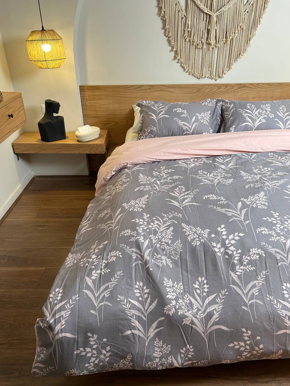 BLOSSOM GREY cotton duvet cover