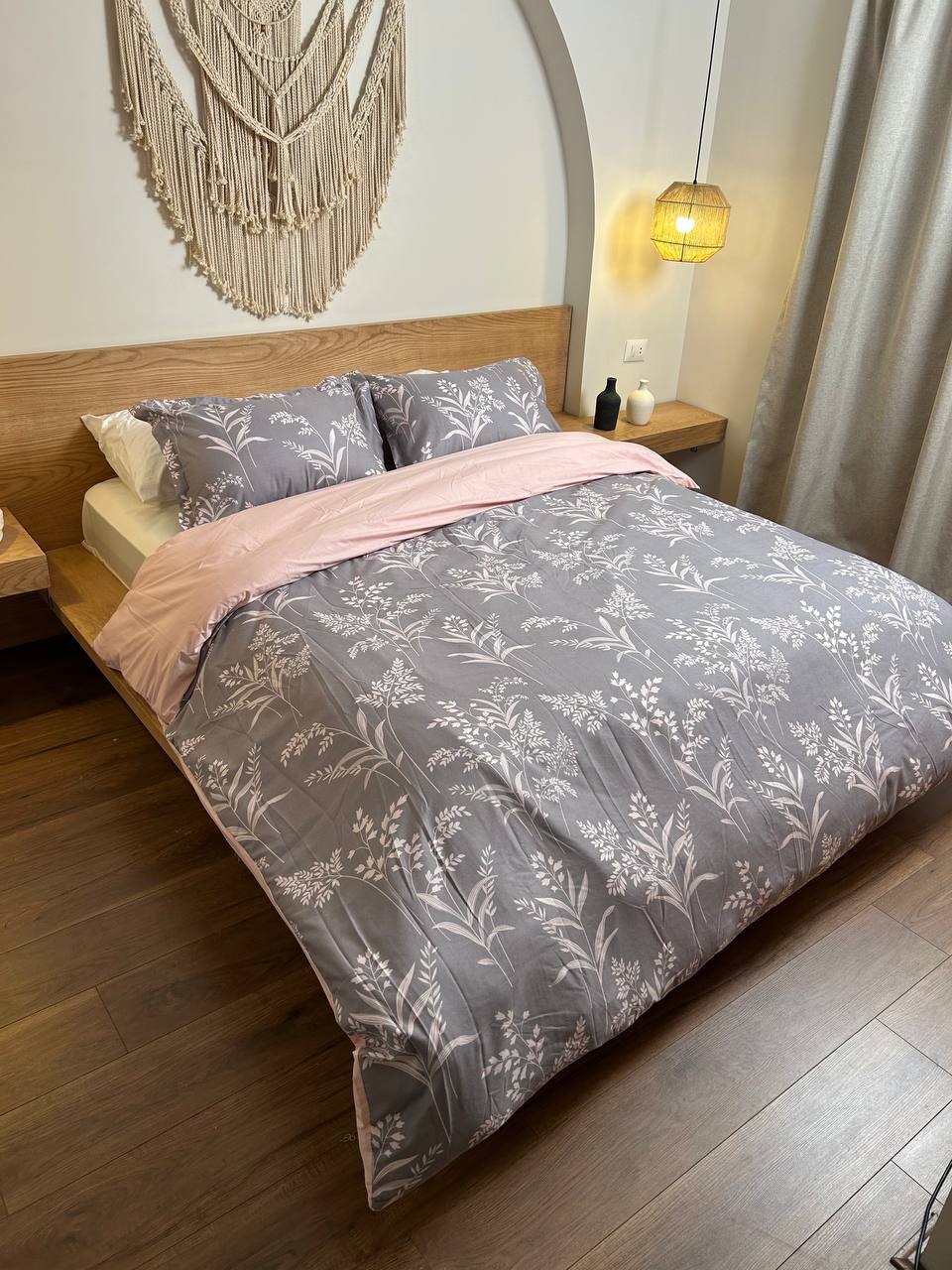 BLOSSOM GREY cotton duvet cover