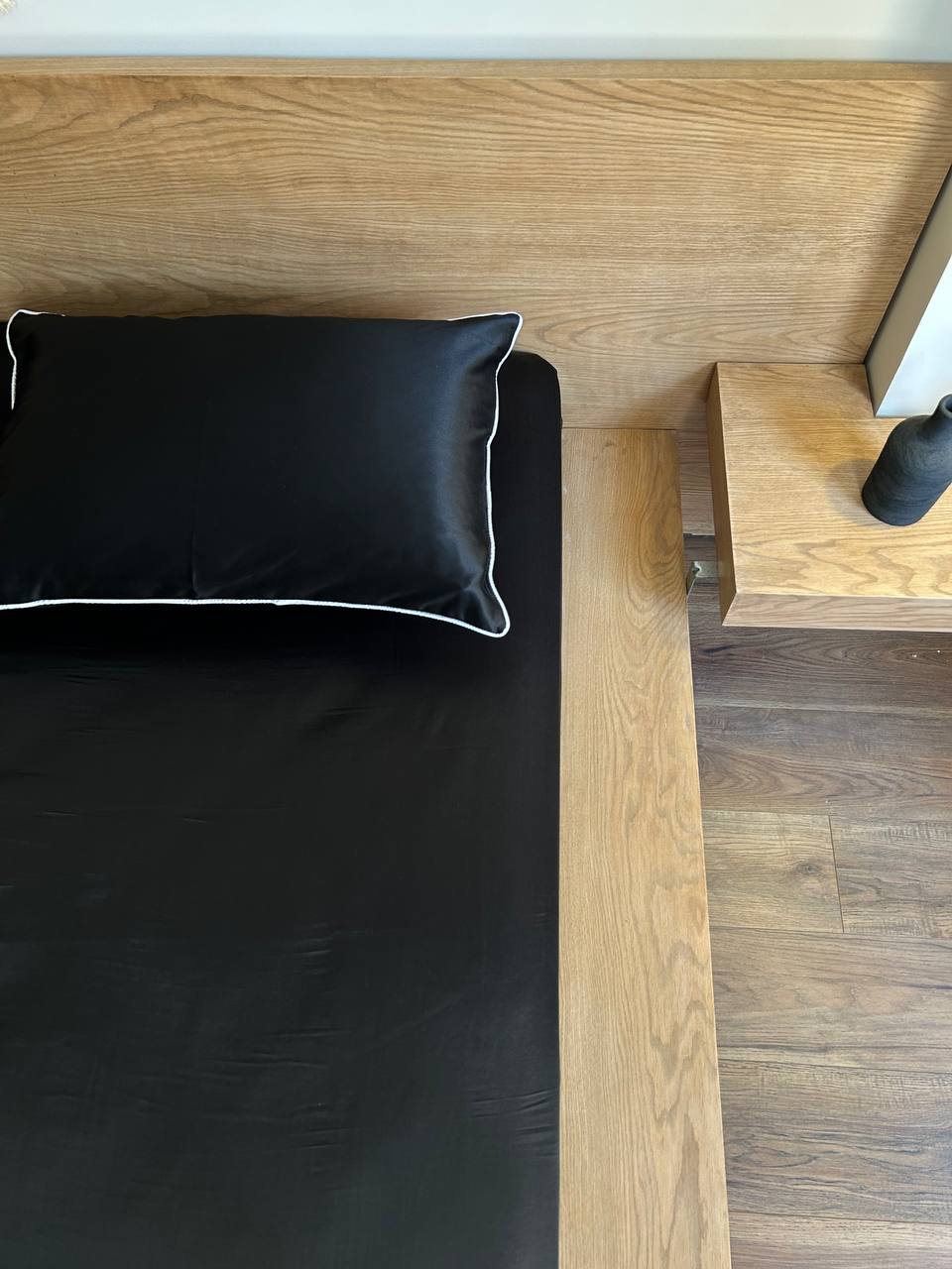BLACK cordon silky cotton bedsheet