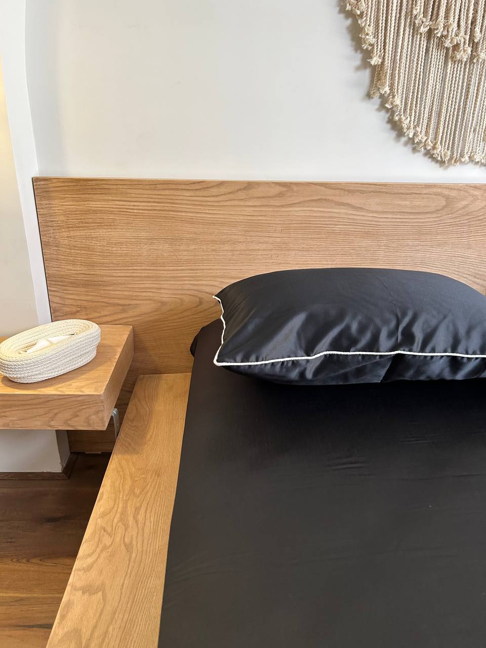 BLACK cordon silky cotton bedsheet