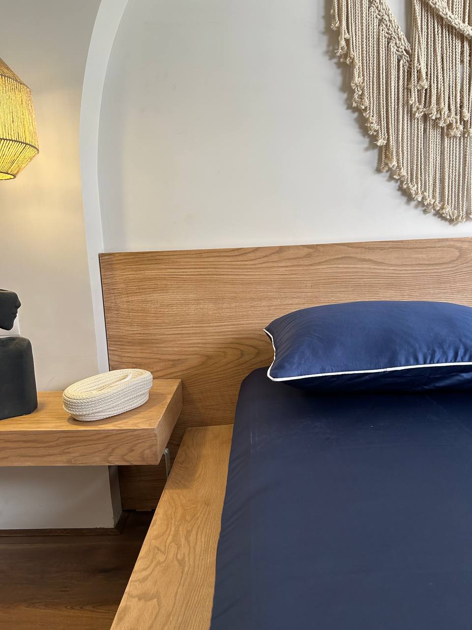 SWISS BLUE cordon silky cotton bedsheet