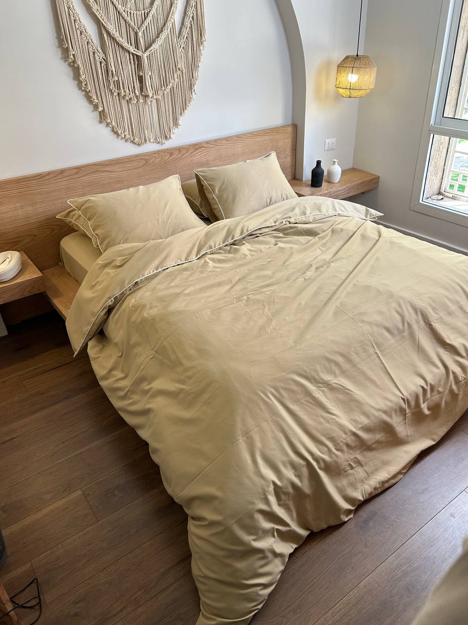 TAN silky cotton duvet cover