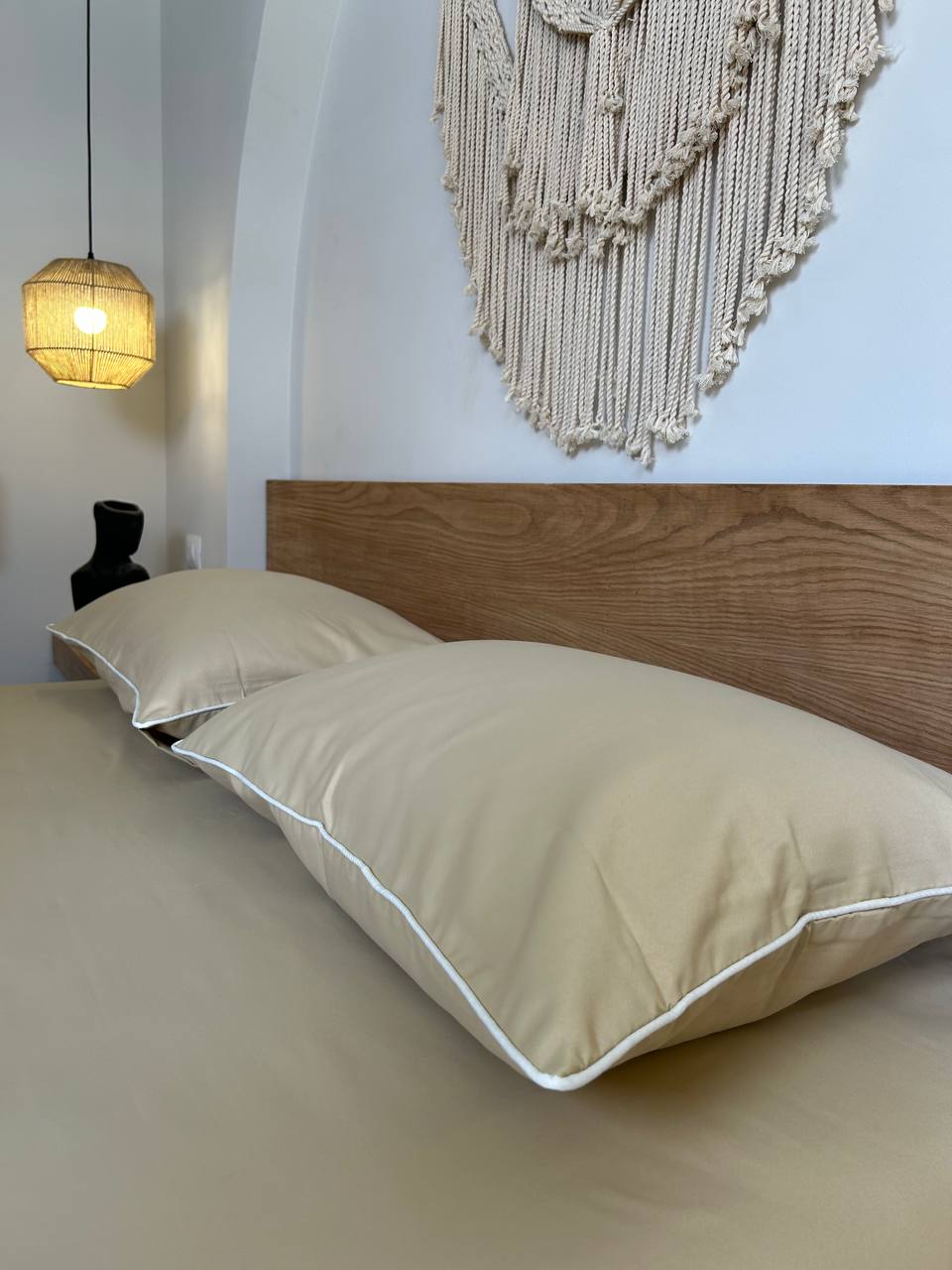 TAN cordon silky cotton bedsheet