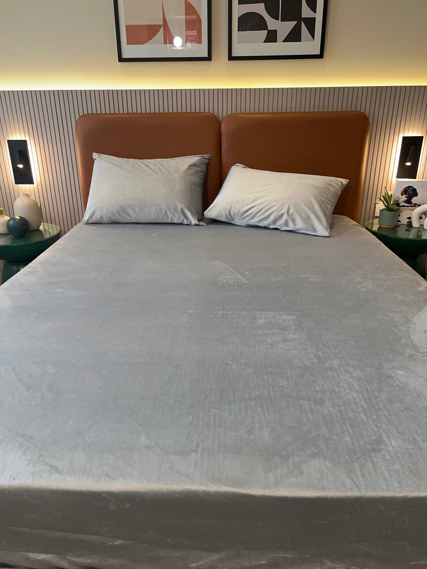 GREY velvet bedsheet
