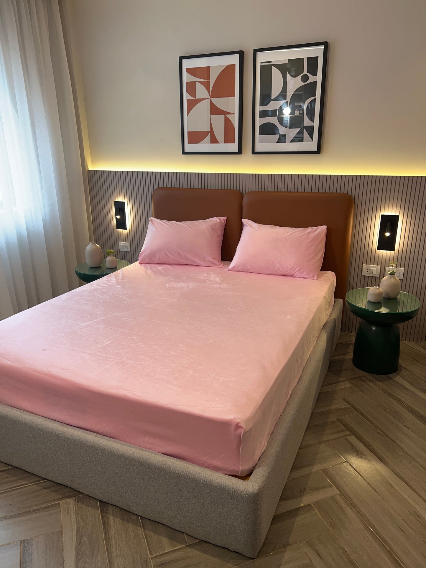 FLAMINGO velvet bedsheet