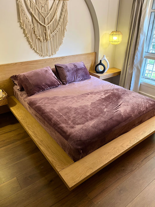 ROYAL PLUM Plain Flannel Bedsheet