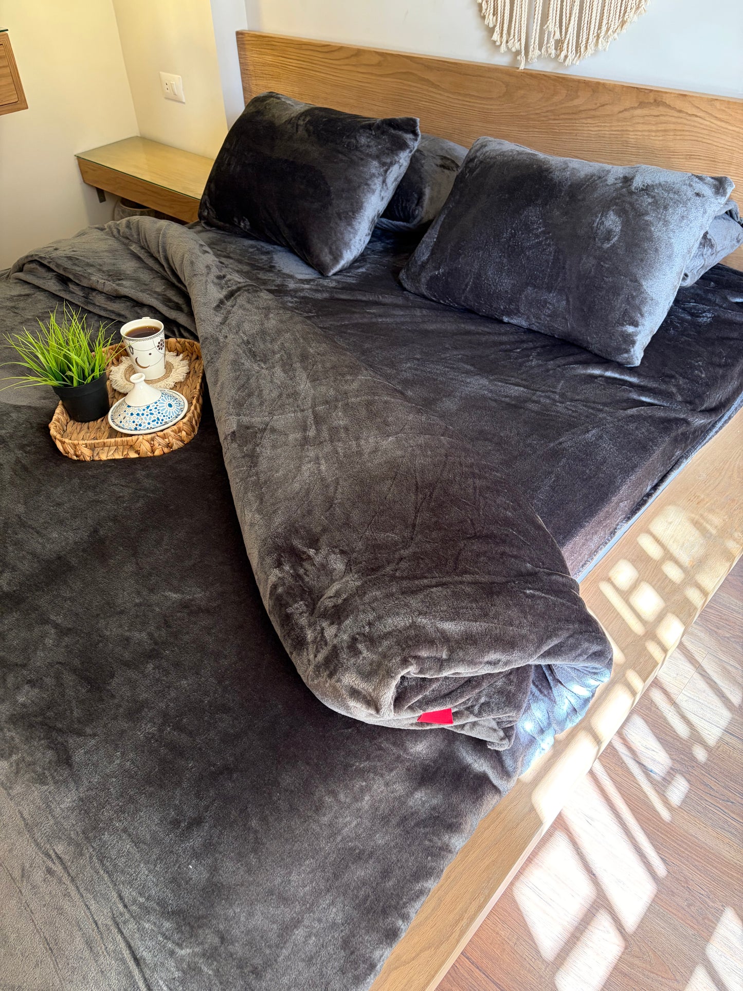 SMOKE Plain Flannel Duvet Cover