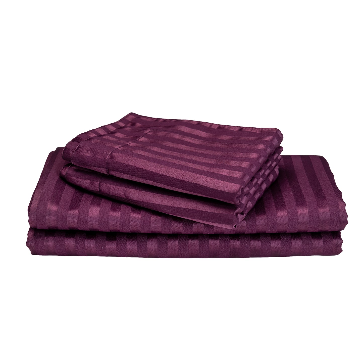 DEEP PLUM stripe bedsheet