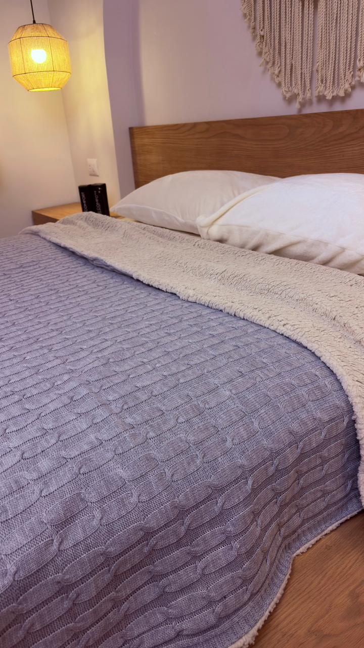 CLOUD WOOL Knitted Cotton Throw Blanket