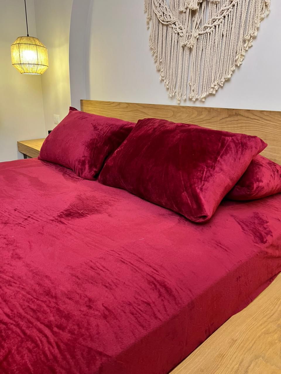 CRIMSON Plain Flannel Bedsheet