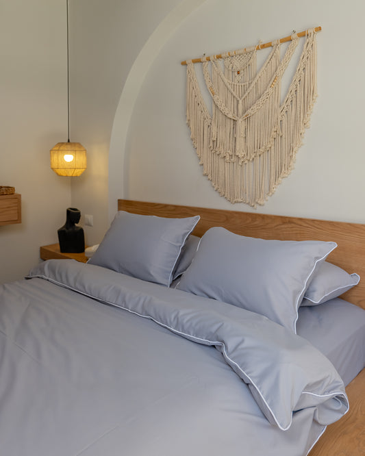 GREY silky cotton duvet cover