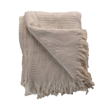 CREAM Becca Cotton Throw Blanket