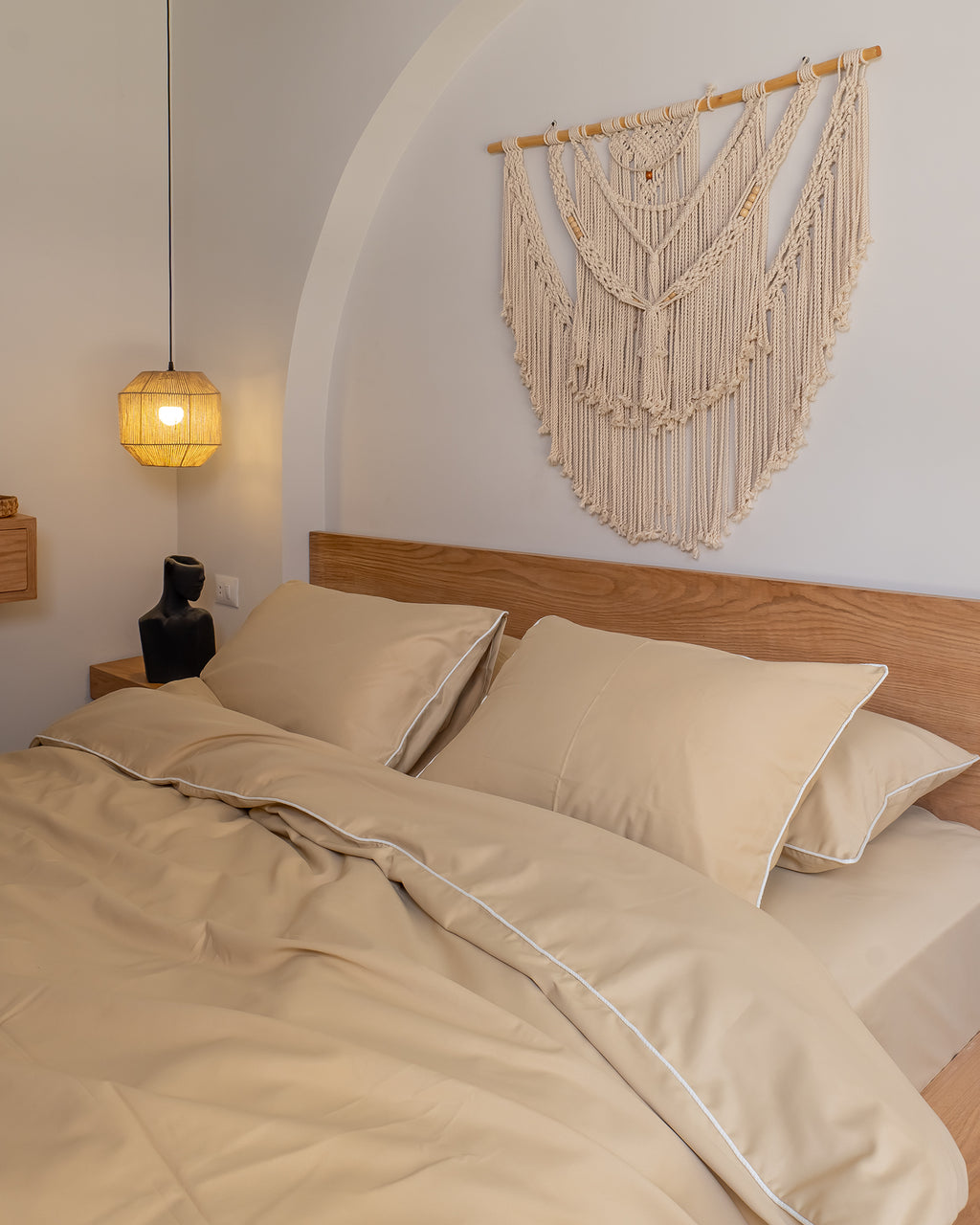 TAN silky cotton duvet cover
