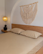 TAN cordon silky cotton bedsheet