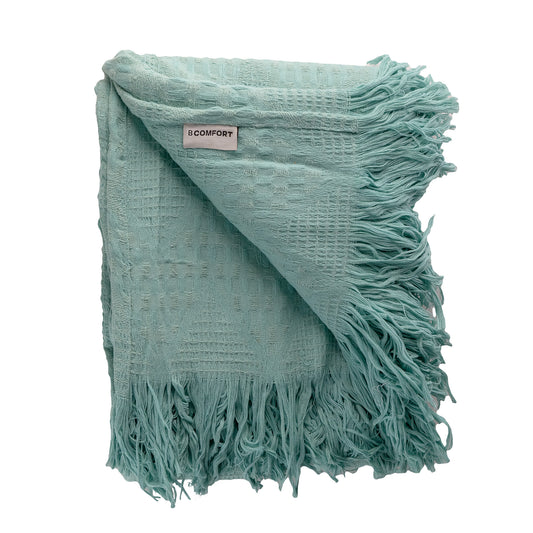 MINT GREEN Becca Cotton Throw Blanket