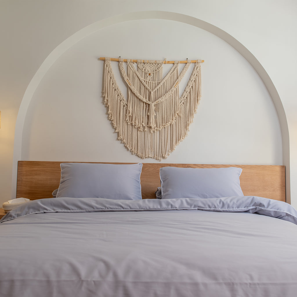 GREY silky cotton duvet cover