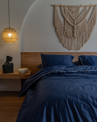 SWISS BLUE silky cotton duvet cover