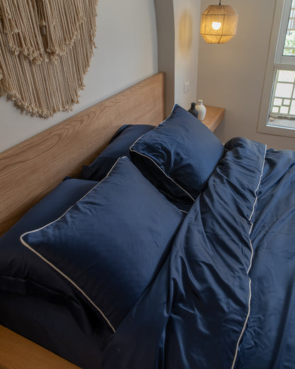 SWISS BLUE silky cotton duvet cover