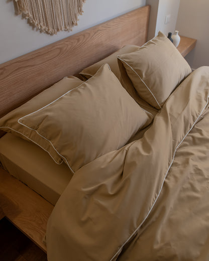 TAN silky cotton duvet cover