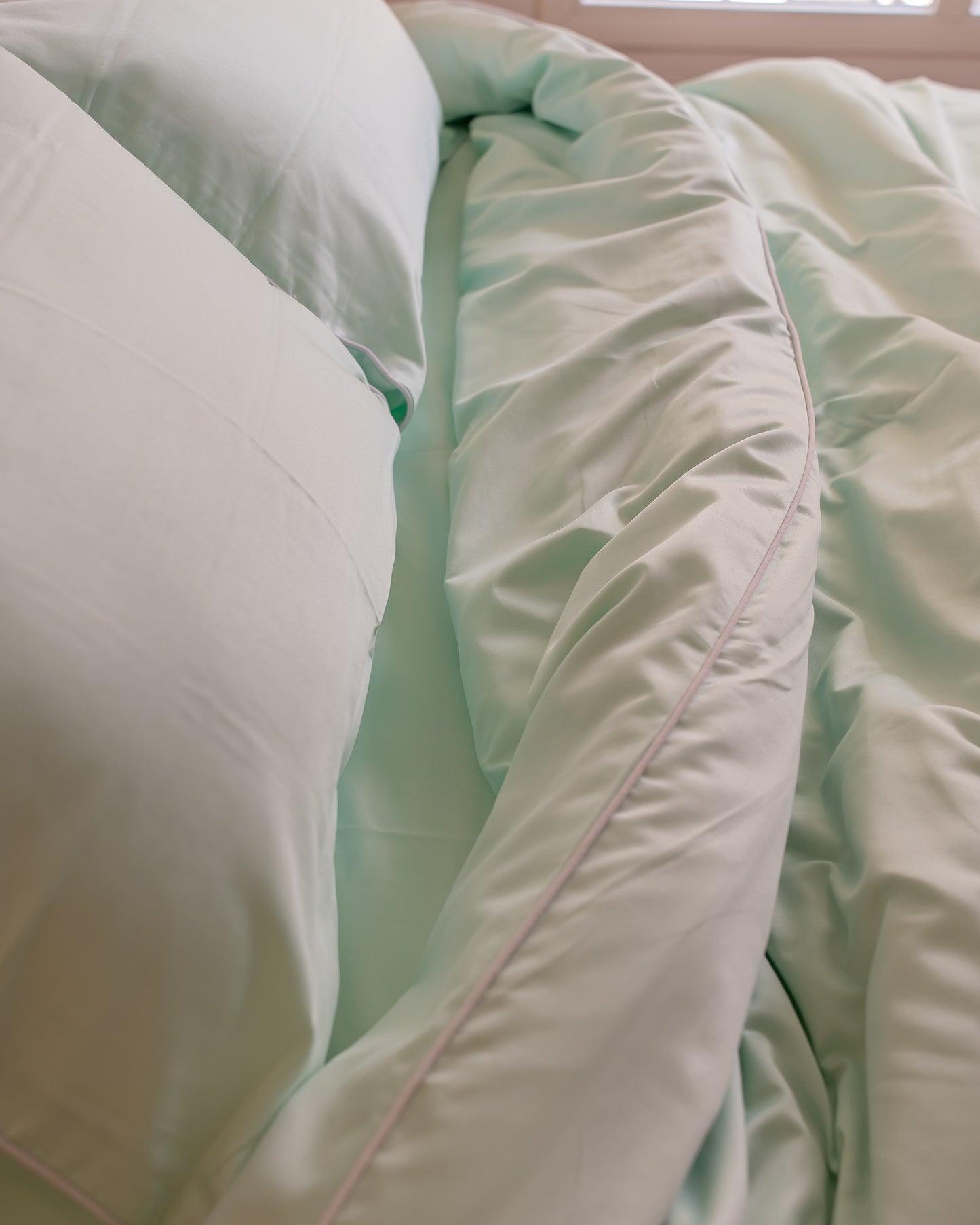 PASTEL MINT silky cotton duvet cover
