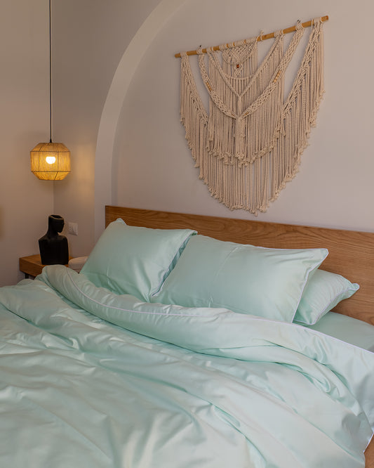 PASTEL MINT silky cotton duvet cover