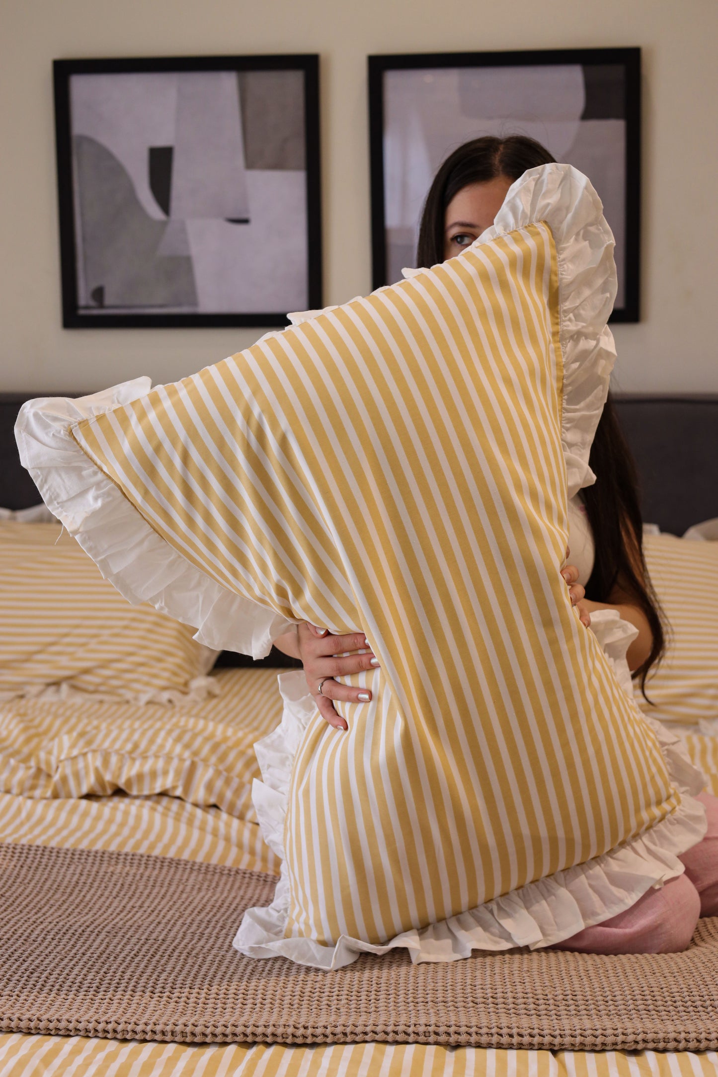 BANANA RUFFLES cotton duvet cover