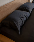 BLACK oxford silky cotton bedsheet