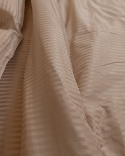 WARM BEIGE stripe duvet cover
