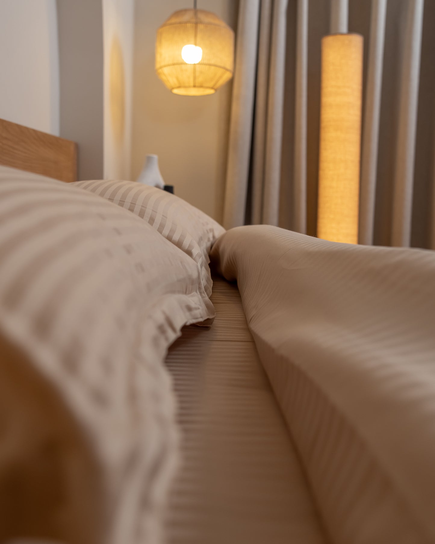 WARM BEIGE stripe duvet cover