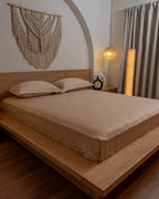 WARM BEIGE stripe bedsheet