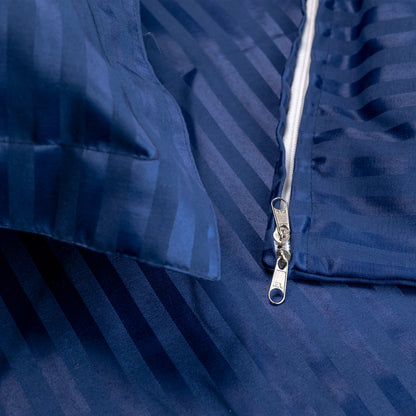MIDNIGHT BLUE stripe duvet cover
