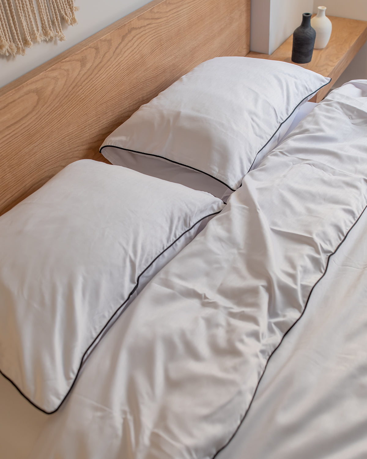 WHITE silky cotton duvet cover