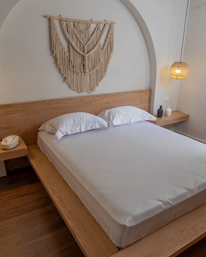 WHITE oxford silky cotton bedsheet