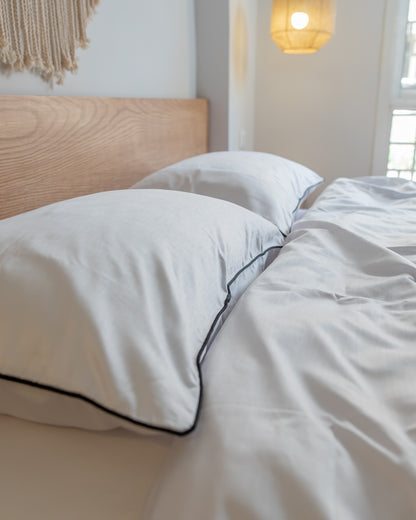 WHITE silky cotton duvet cover