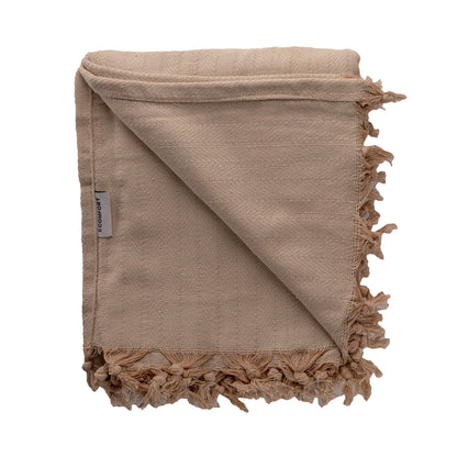 BEIGE Turkish Cotton Throw Blanket