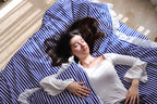 NAVY RUFFLES cotton duvet cover