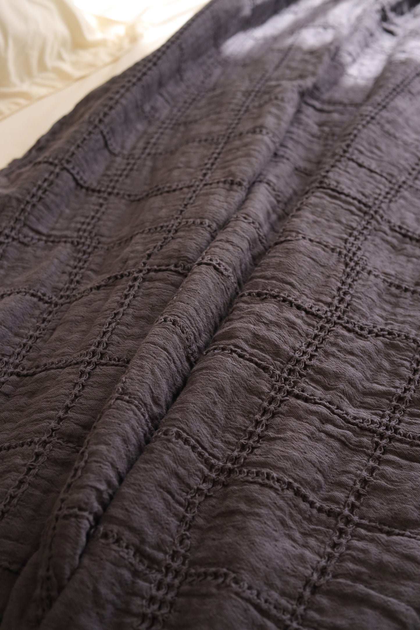 ASH SQUARES Cotton Throw Blanket