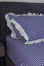 NAVY RUFFLES cotton bedsheet