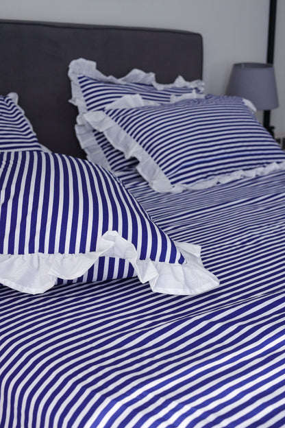 NAVY RUFFLES cotton bedsheet